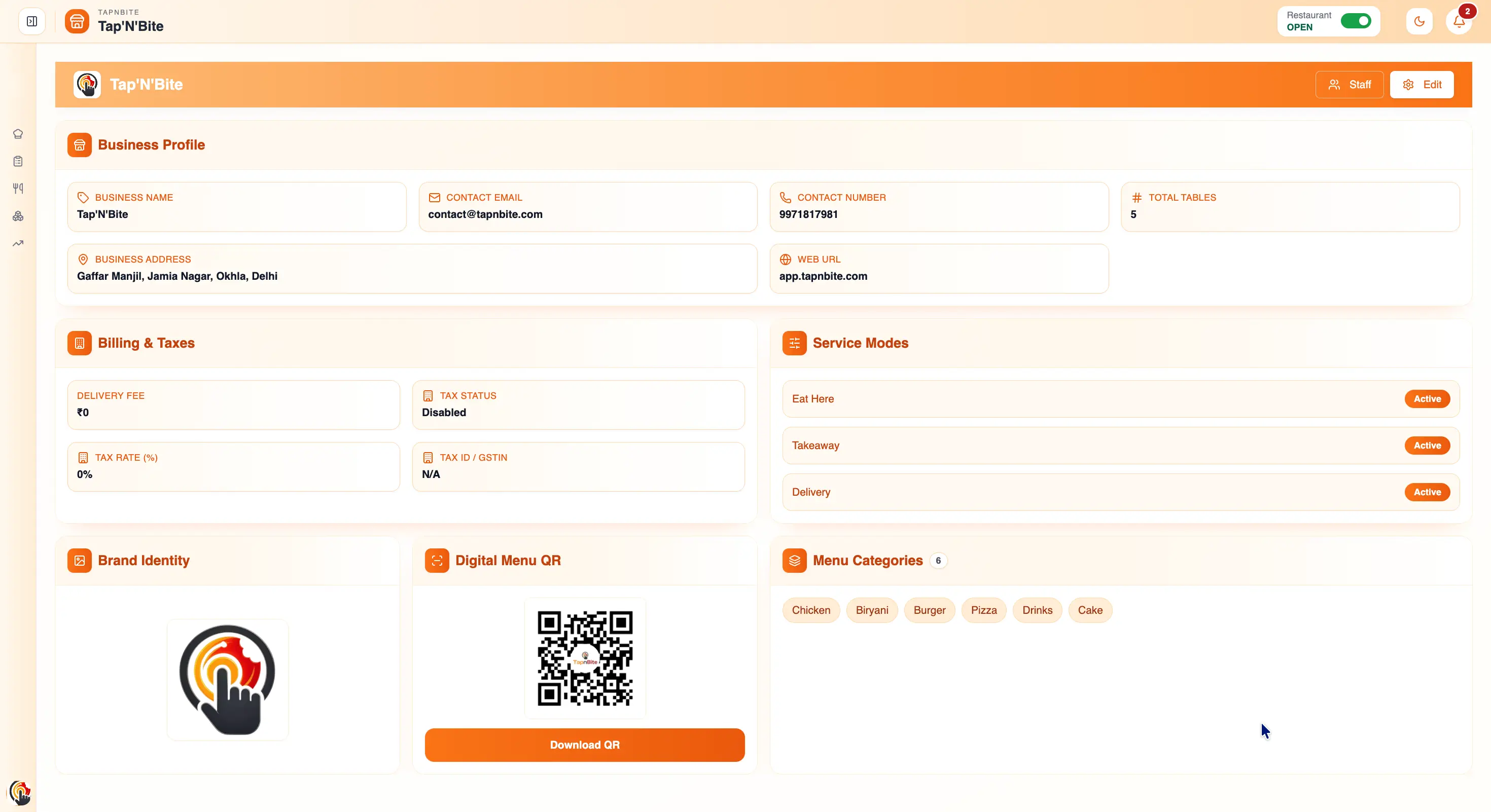 QR Code Ordering
